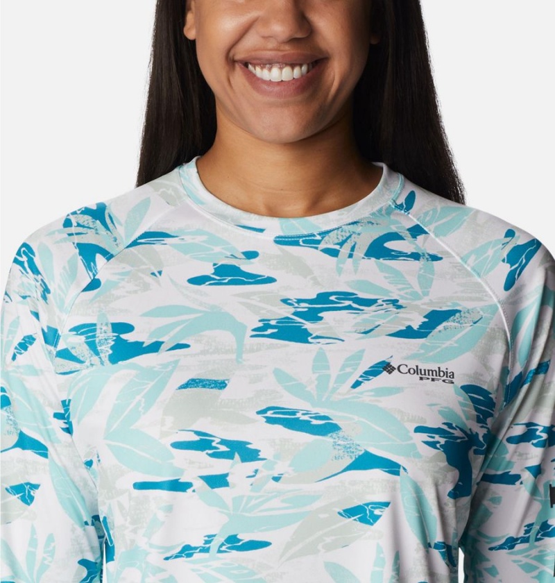 Columbia PFG Super Tidal Long Sleeve Women's T-Shirt Turquoise | JBIOSY-360