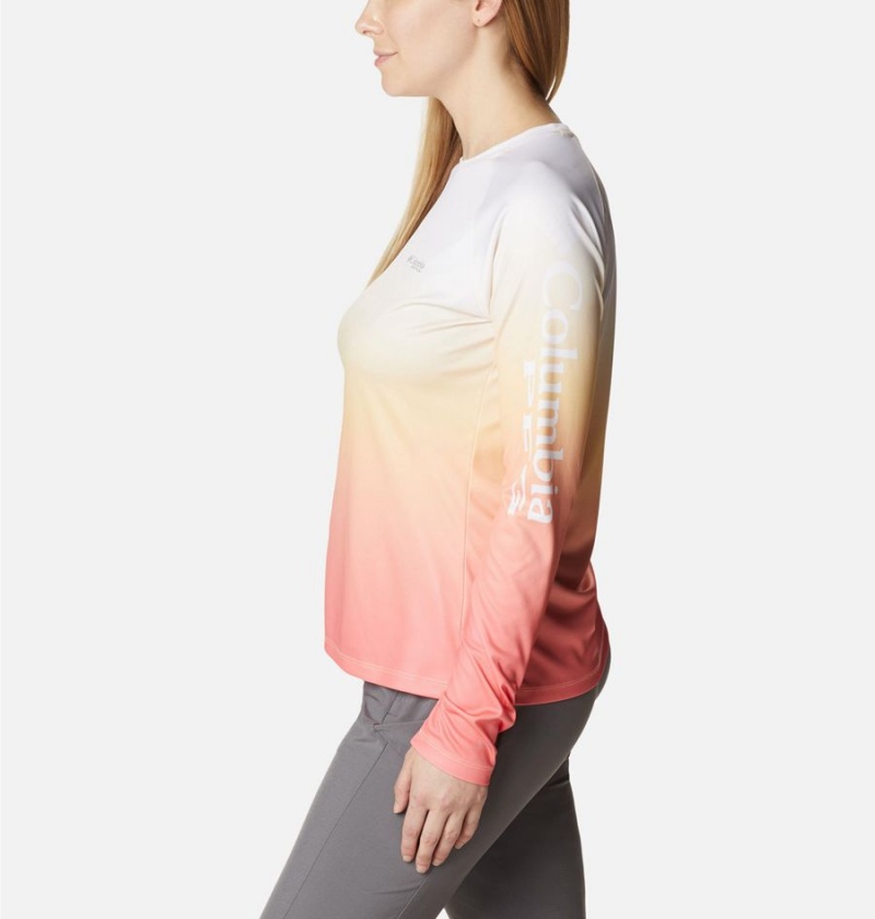 Columbia PFG Super Tidal Long Sleeve Women's T-Shirt White | BINMGJ-980