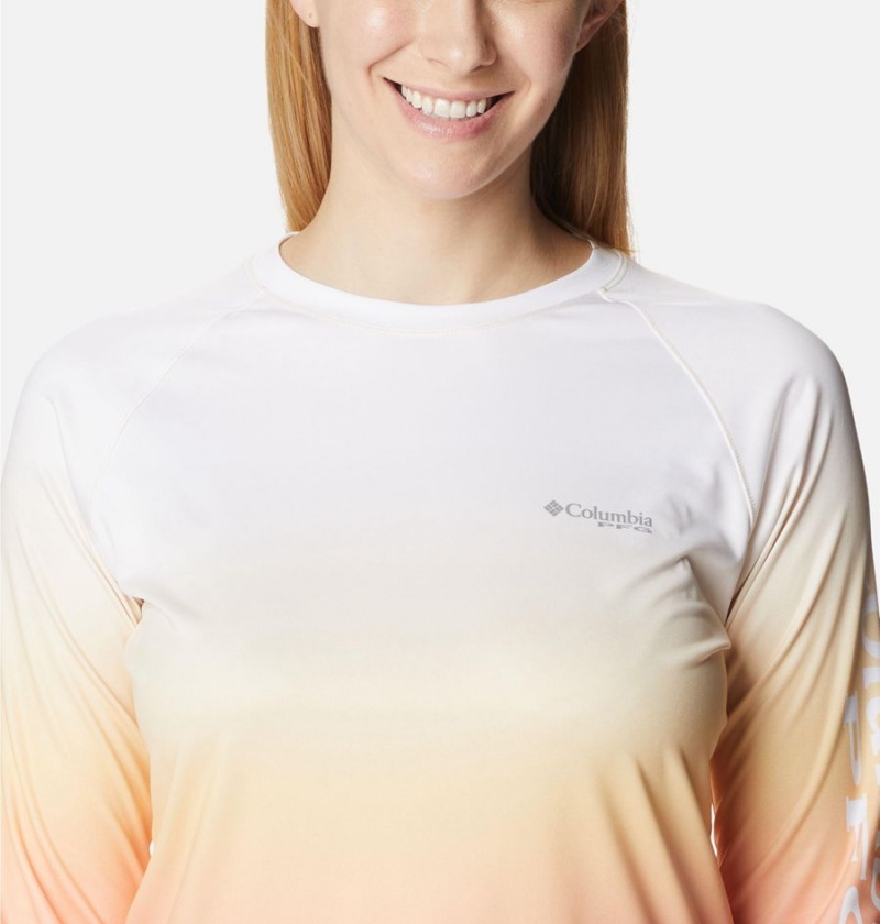Columbia PFG Super Tidal Long Sleeve Women's T-Shirt White | BINMGJ-980