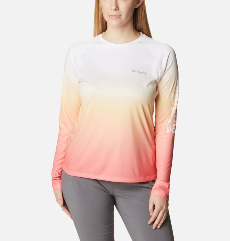Columbia PFG Super Tidal Long Sleeve Women\'s T-Shirt White | BINMGJ-980