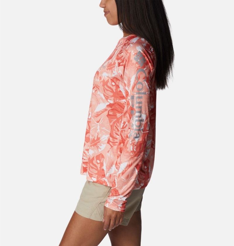 Columbia PFG Super Tidal Long Sleeve Women's T-Shirt Coral | ERUYMS-457