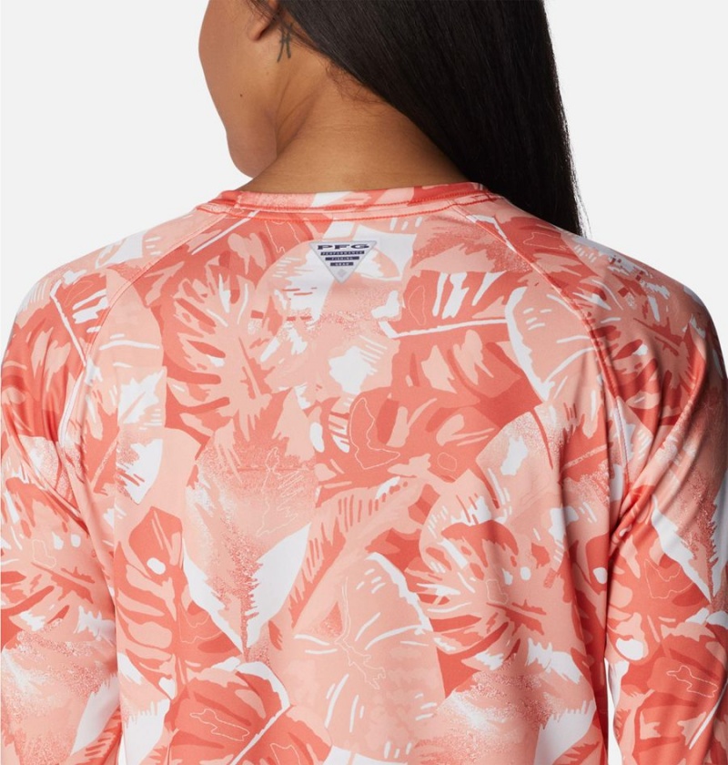 Columbia PFG Super Tidal Long Sleeve Women's T-Shirt Coral | ERUYMS-457