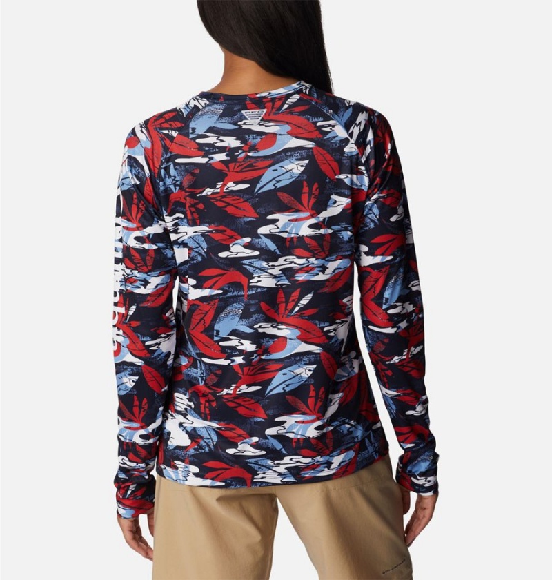 Columbia PFG Super Tidal Long Sleeve Women's T-Shirt Red | VIDXWG-169