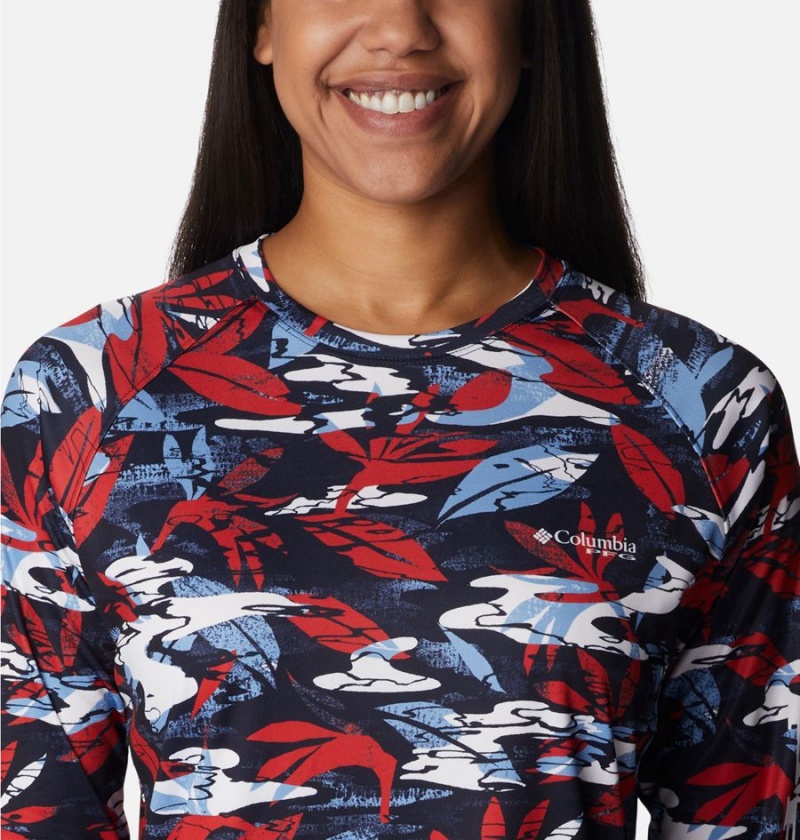Columbia PFG Super Tidal Long Sleeve Women's T-Shirt Red | VIDXWG-169