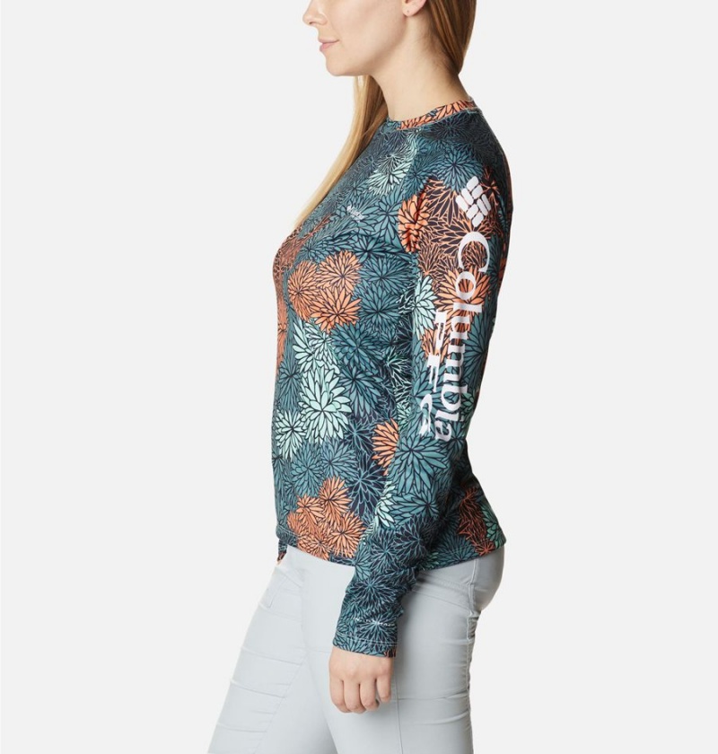Columbia PFG Super Tidal Long Sleeve Women's T-Shirt Green | ZHJFYL-537
