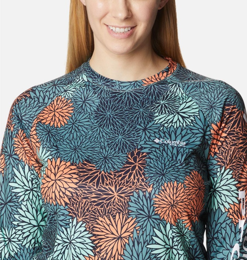 Columbia PFG Super Tidal Long Sleeve Women's T-Shirt Green | ZHJFYL-537