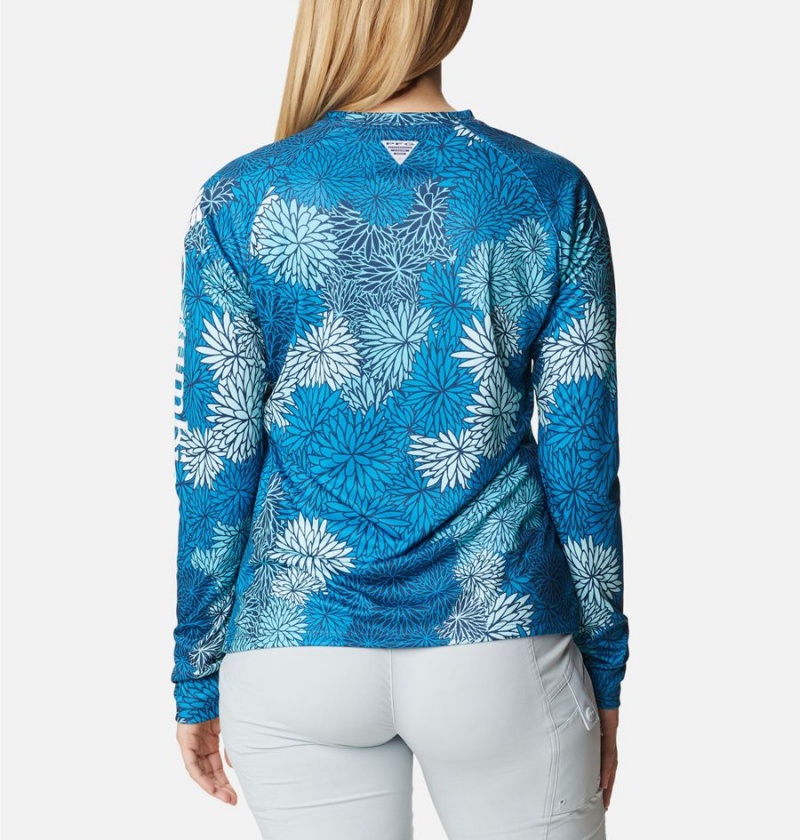 Columbia PFG Super Tidal Long Sleeve Women's T-Shirt Blue | XPODWE-690