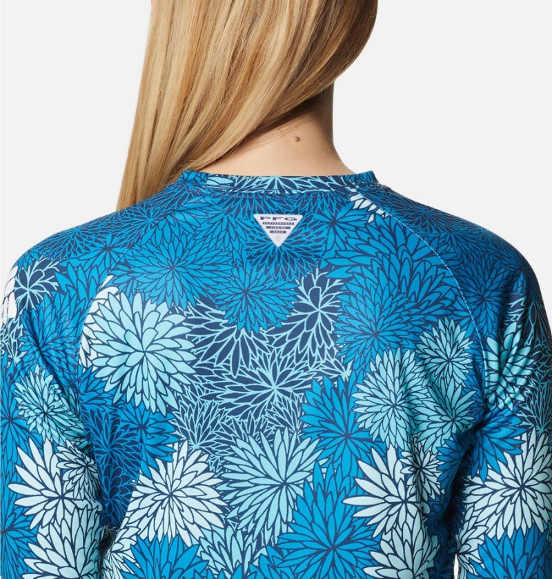 Columbia PFG Super Tidal Long Sleeve Women's T-Shirt Blue | XPODWE-690