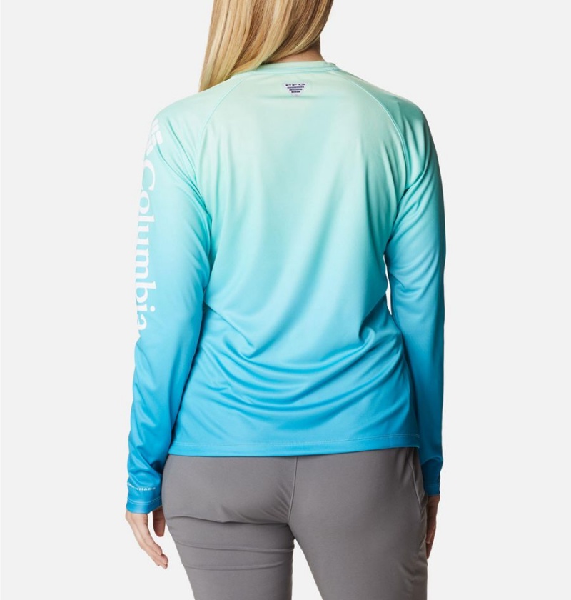 Columbia PFG Super Tidal Long Sleeve Women's T-Shirt Blue | LITMHD-137