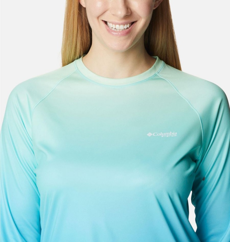 Columbia PFG Super Tidal Long Sleeve Women's T-Shirt Blue | LITMHD-137