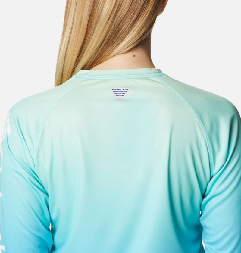 Columbia PFG Super Tidal Long Sleeve Women's T-Shirt Blue | LITMHD-137