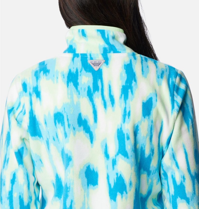Columbia PFG Super Tidal Quarter Zip Fleece Women's Pullover Turquoise | LNOBSA-240