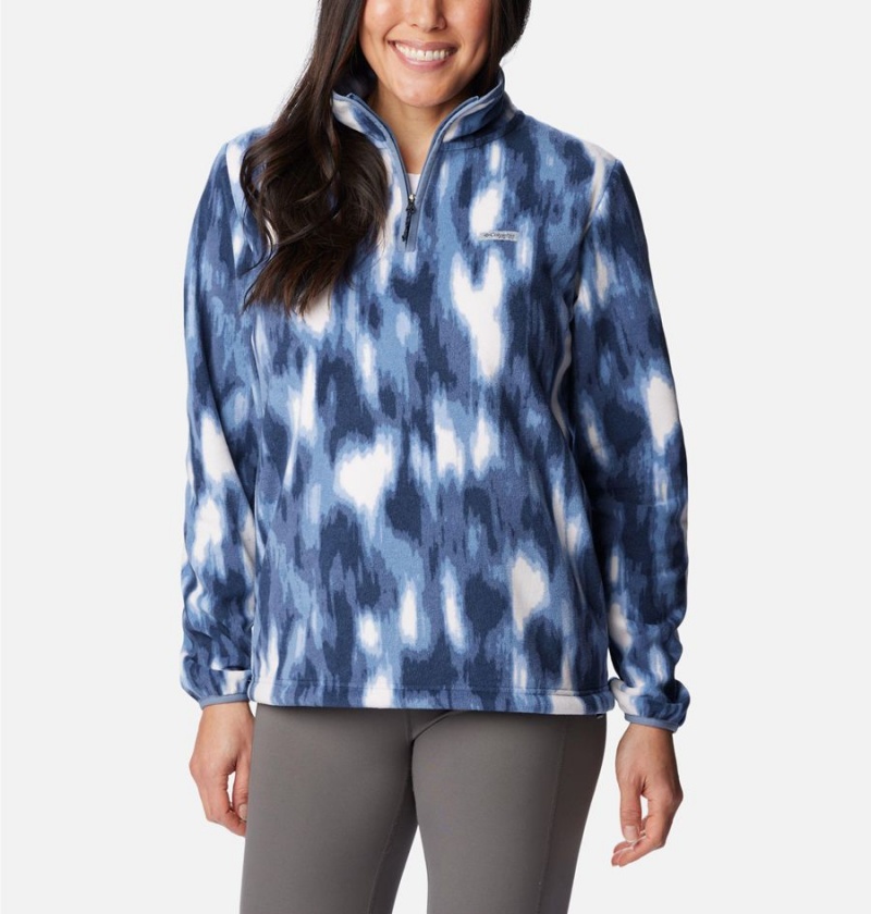 Columbia PFG Super Tidal Quarter Zip Fleece Women\'s Pullover Navy | KRYDFW-758