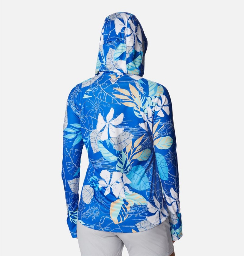 Columbia PFG Super Tidal Tee Women's Hoodie Blue | EKRPQN-108