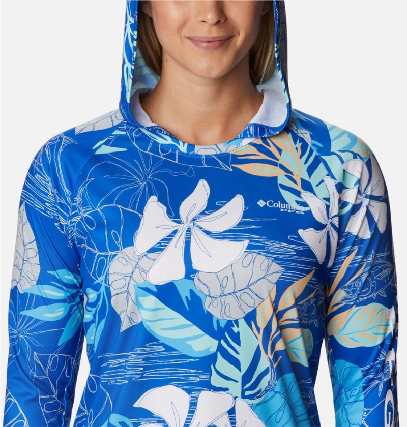 Columbia PFG Super Tidal Tee Women's Hoodie Blue | EKRPQN-108