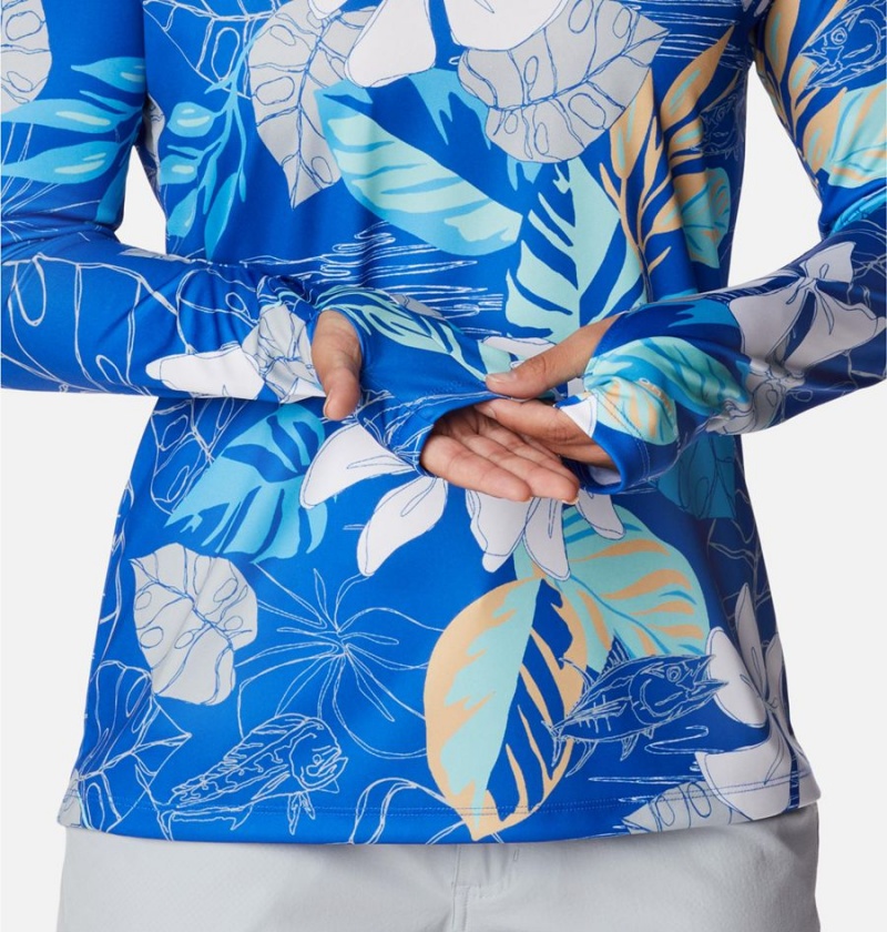 Columbia PFG Super Tidal Tee Women's Hoodie Blue | EKRPQN-108