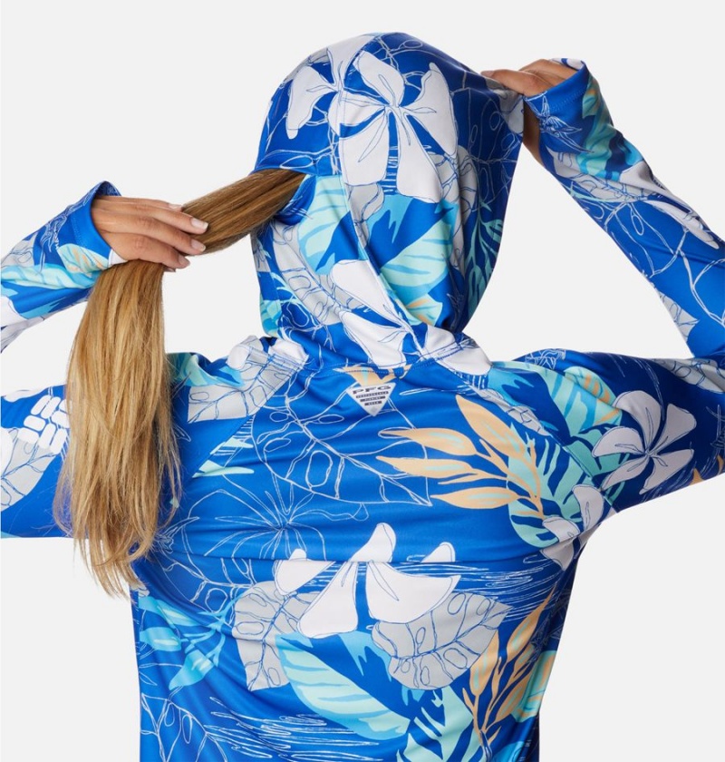 Columbia PFG Super Tidal Tee Women's Hoodie Blue | EKRPQN-108