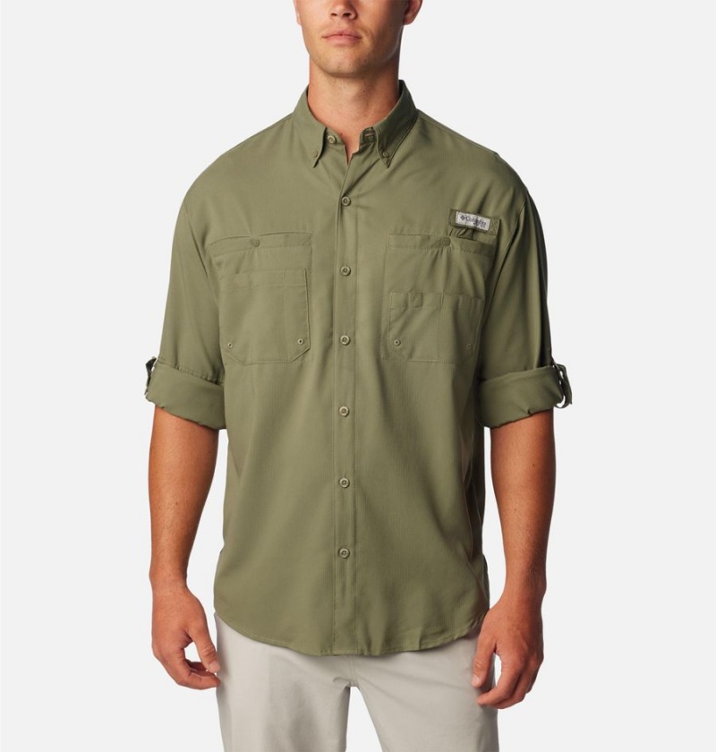 Columbia PFG Tamiami II Long Sleeve Men's Shirt Green | OKDYFJ-209