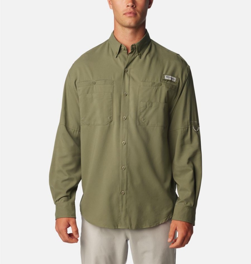 Columbia PFG Tamiami II Long Sleeve Men\'s Shirt Green | OKDYFJ-209