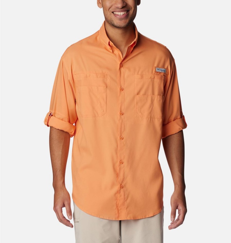 Columbia PFG Tamiami II Long Sleeve Men's Shirt Orange | TBIUMP-365