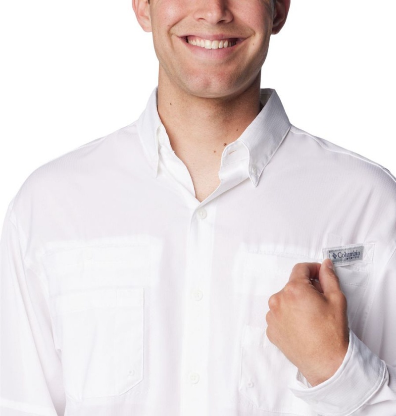 Columbia PFG Tamiami II Long Sleeve Men's Shirt White | LHOMWZ-768