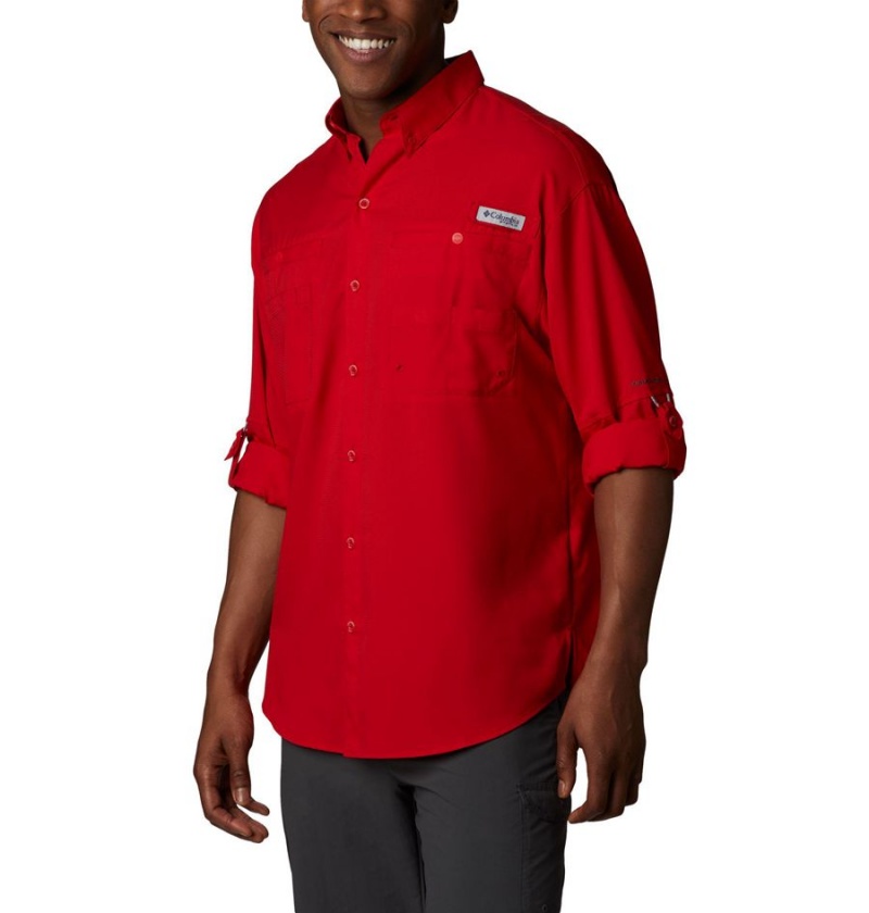 Columbia PFG Tamiami II Long Sleeve Men's Shirt Red | DAUOQL-520