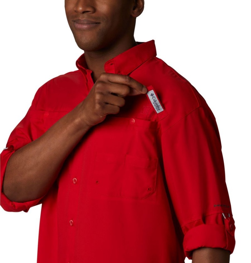 Columbia PFG Tamiami II Long Sleeve Men's Shirt Red | DAUOQL-520