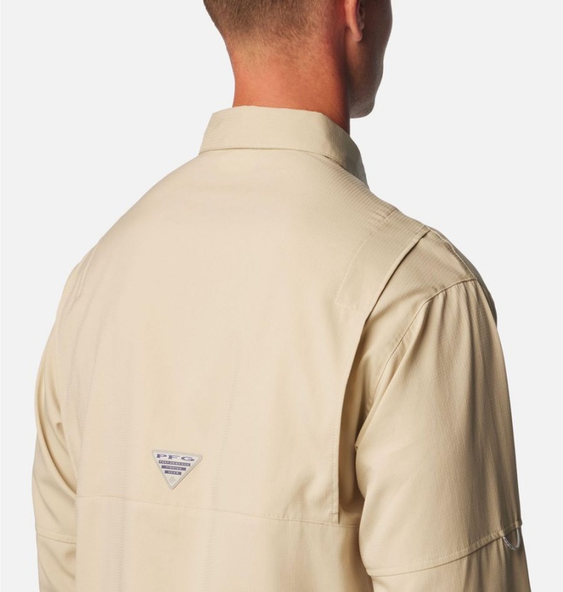 Columbia PFG Tamiami II Long Sleeve Men's Shirt Khaki | BAXHNP-150
