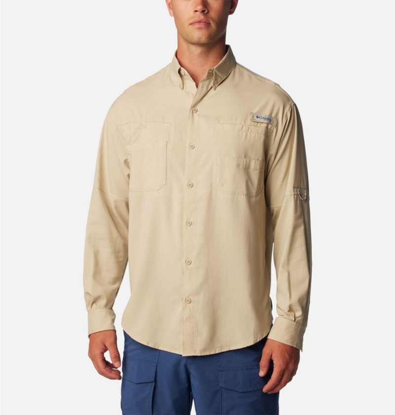 Columbia PFG Tamiami II Long Sleeve Men\'s Shirt Khaki | BAXHNP-150