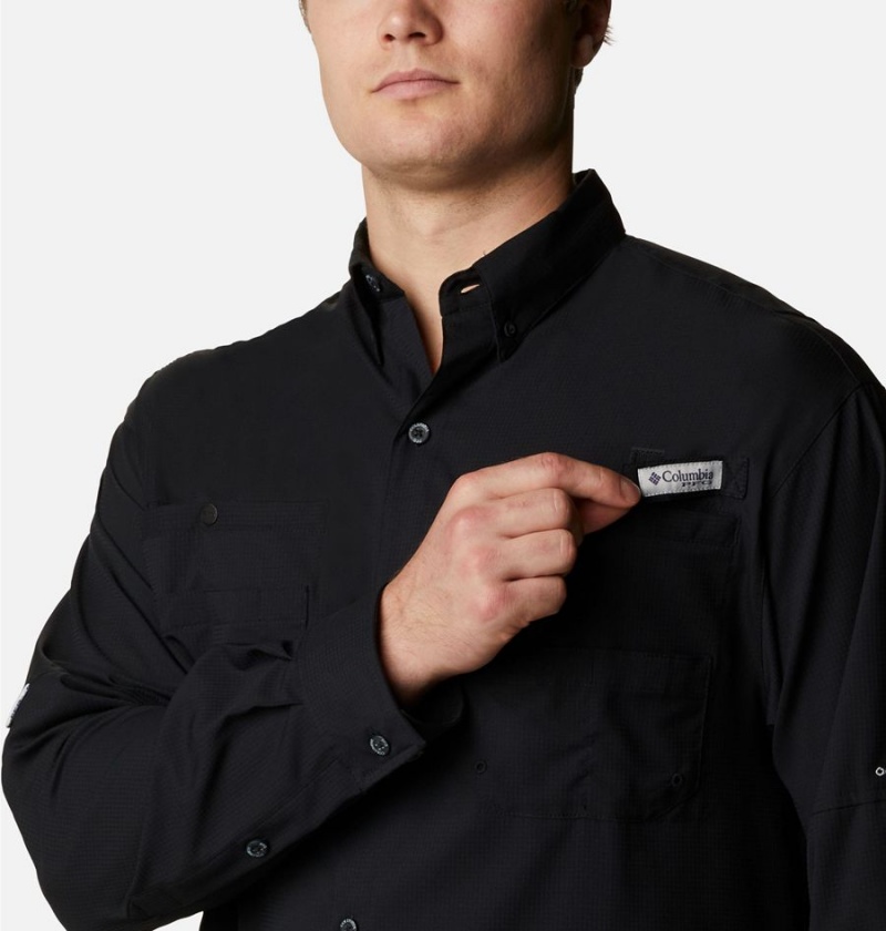 Columbia PFG Tamiami II Long Sleeve Men's Shirt Black | JUSZIM-897