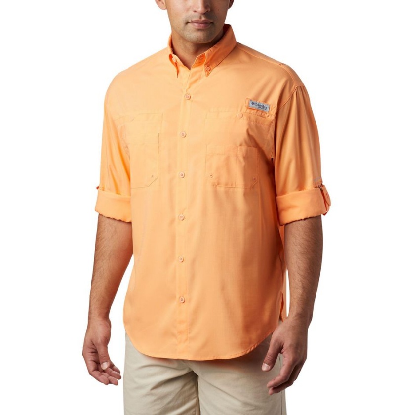 Columbia PFG Tamiami II Long Sleeve Men's Shirt Orange | IOQECX-260