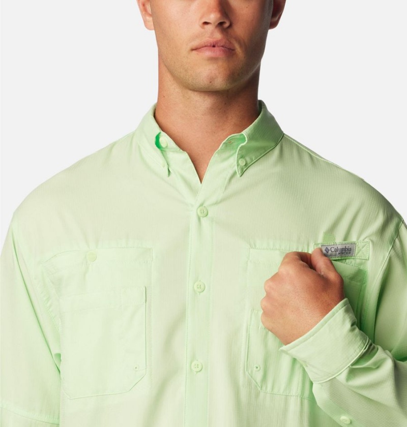 Columbia PFG Tamiami II Long Sleeve Men's Shirt Green | OJTRVF-690