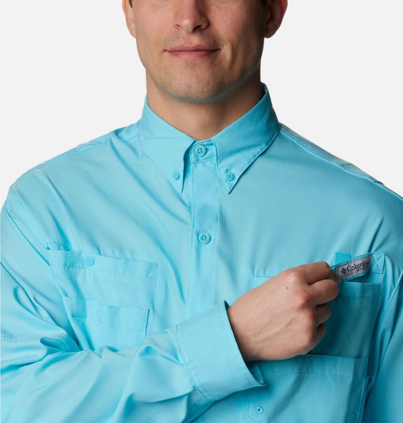 Columbia PFG Tamiami II Long Sleeve Men's Shirt Blue | ZSFBUQ-796