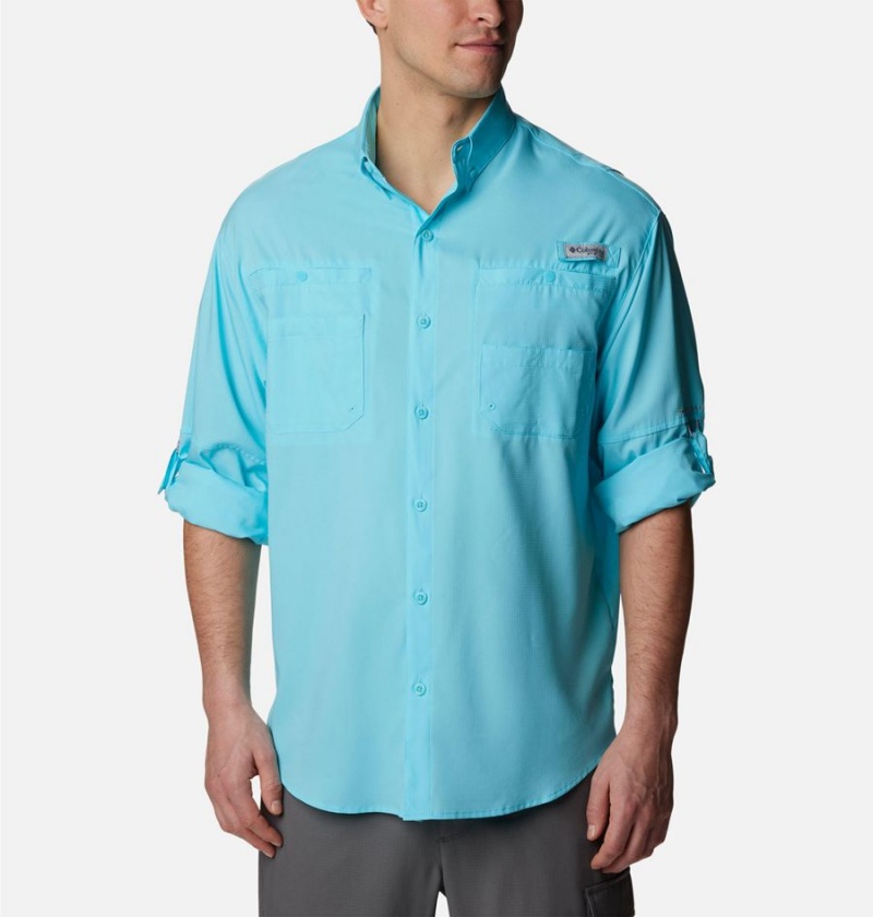 Columbia PFG Tamiami II Long Sleeve Men's Shirt Blue | ZSFBUQ-796