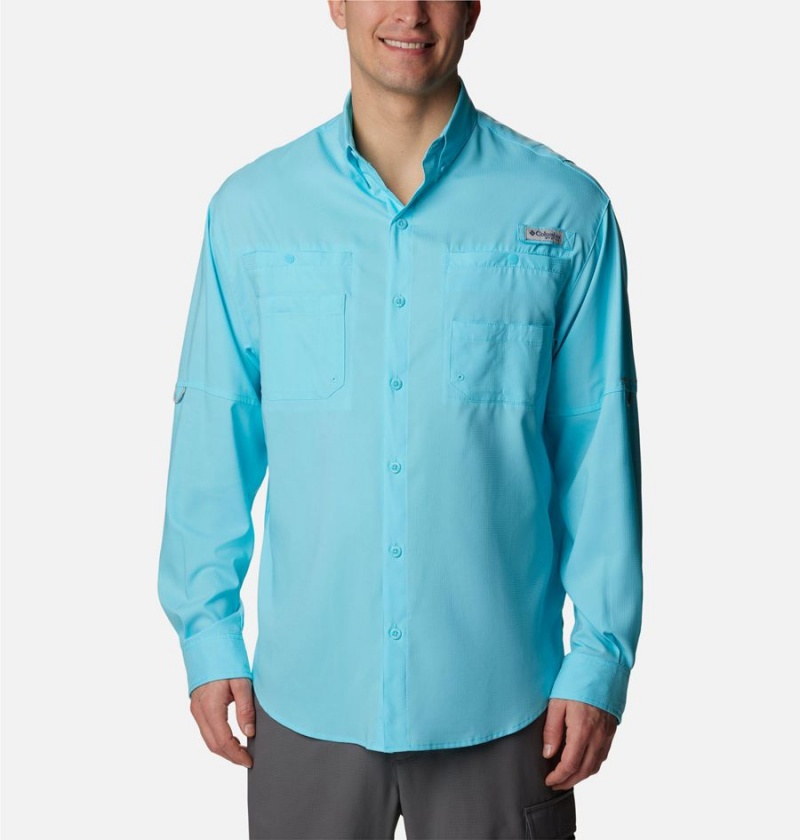Columbia PFG Tamiami II Long Sleeve Men\'s Shirt Blue | ZSFBUQ-796