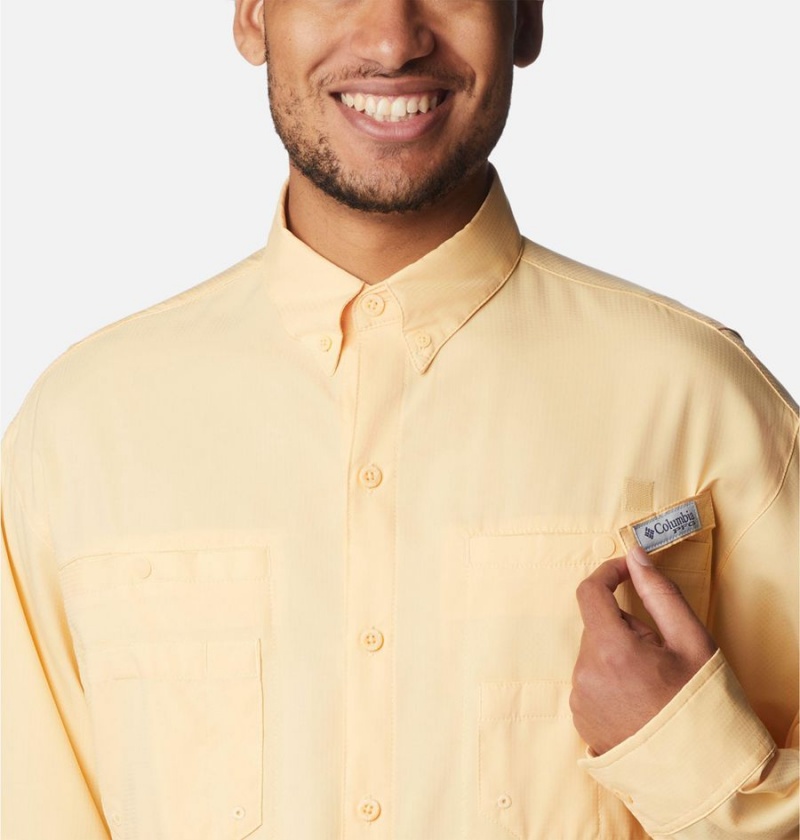 Columbia PFG Tamiami II Long Sleeve Men's Shirt Yellow | KUDMVG-604
