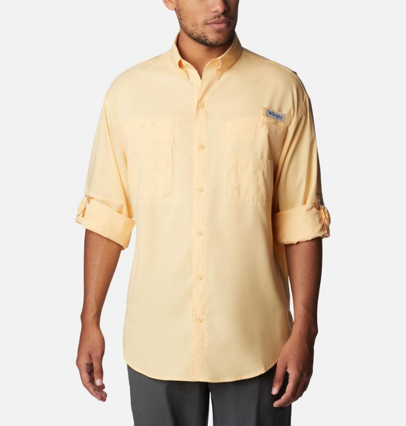 Columbia PFG Tamiami II Long Sleeve Men's Shirt Yellow | KUDMVG-604