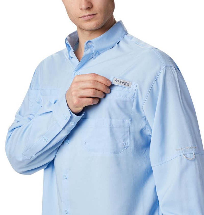 Columbia PFG Tamiami II Long Sleeve Men's Shirt Blue | QEGRBN-763
