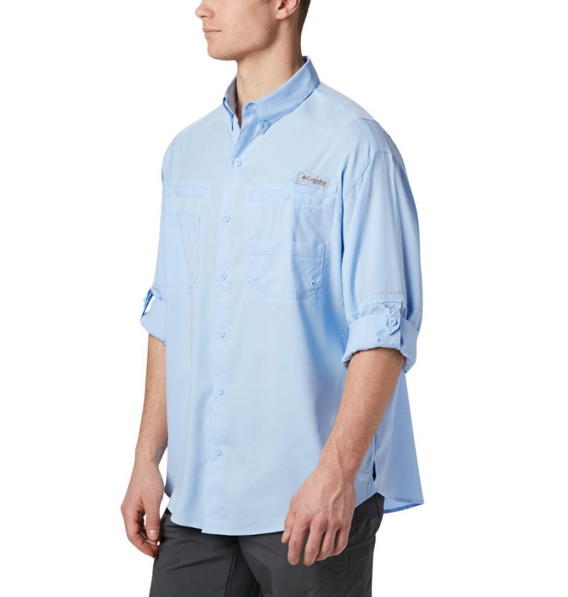 Columbia PFG Tamiami II Long Sleeve Men's Shirt Blue | QEGRBN-763