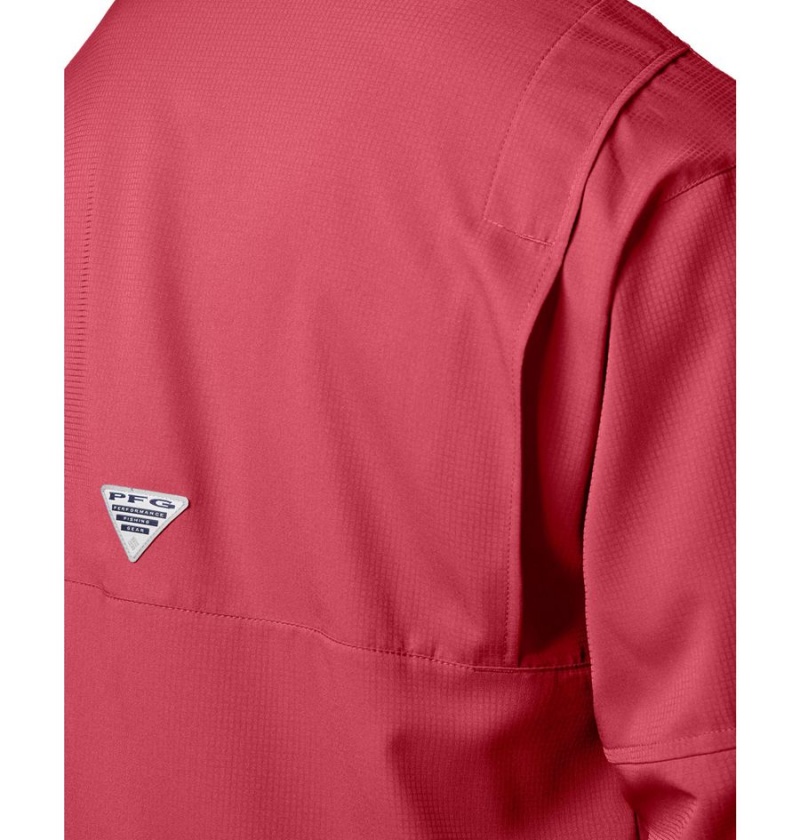 Columbia PFG Tamiami II Long Sleeve Men's Shirt Red | UCZSQD-961