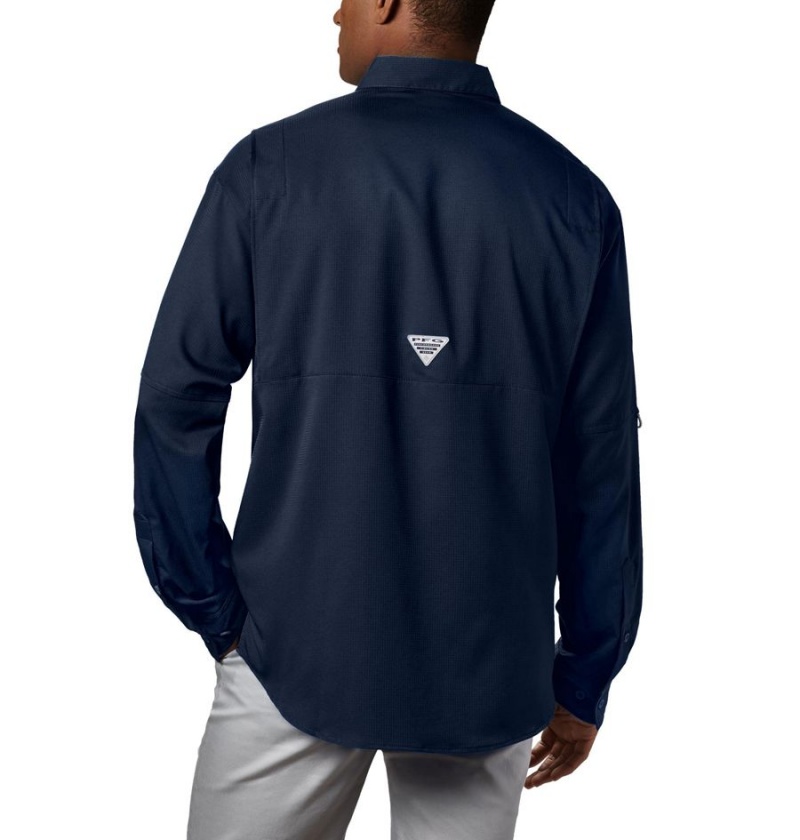Columbia PFG Tamiami II Long Sleeve Men's Shirt Navy | JCVZQG-308