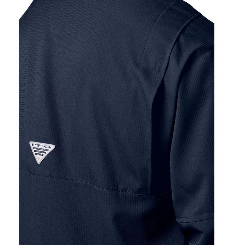Columbia PFG Tamiami II Long Sleeve Men's Shirt Navy | JCVZQG-308