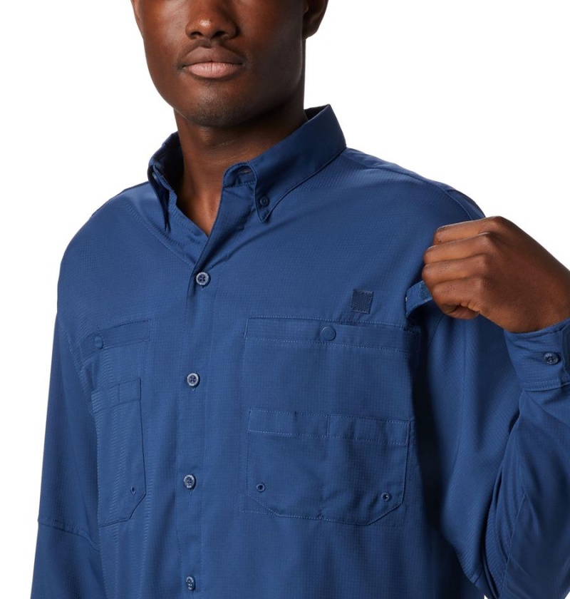 Columbia PFG Tamiami II Long Sleeve Men's Shirt Blue | NXLSFD-163