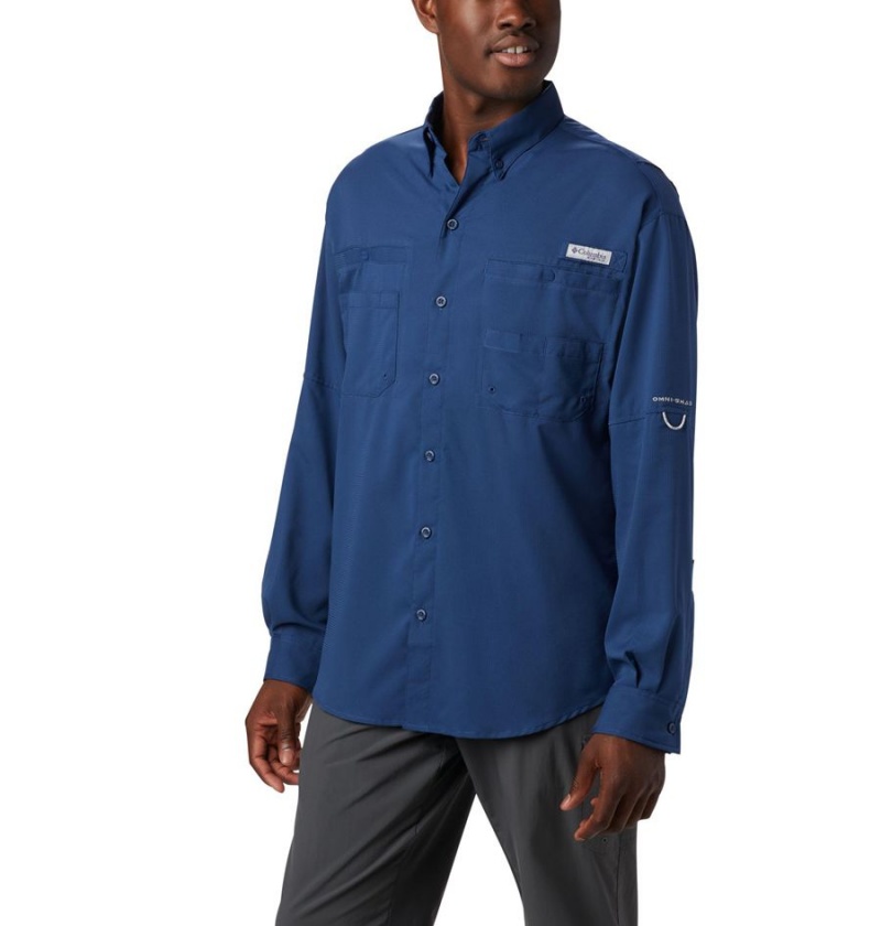 Columbia PFG Tamiami II Long Sleeve Men\'s Shirt Blue | NXLSFD-163