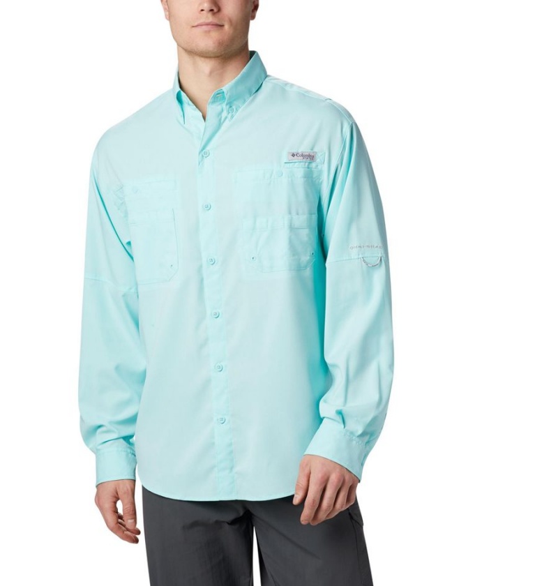 Columbia PFG Tamiami II Long Sleeve Men\'s Shirt Turquoise | EXOGZQ-602