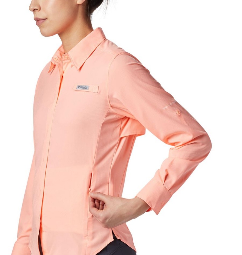 Columbia PFG Tamiami II Long Sleeve Women's Shirt Orange | AJVGKE-036