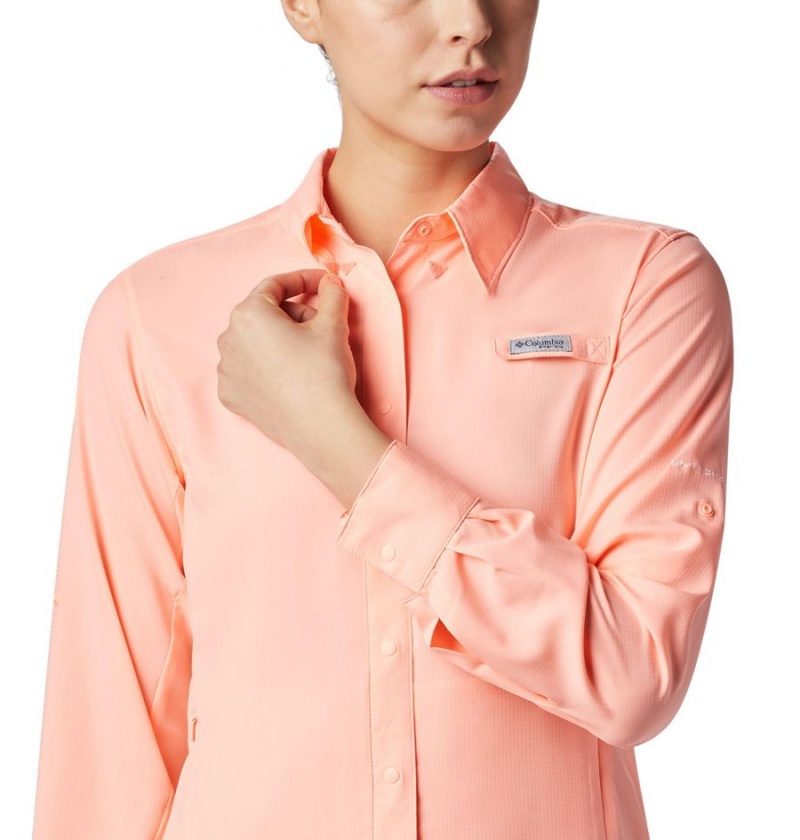 Columbia PFG Tamiami II Long Sleeve Women's Shirt Orange | AJVGKE-036