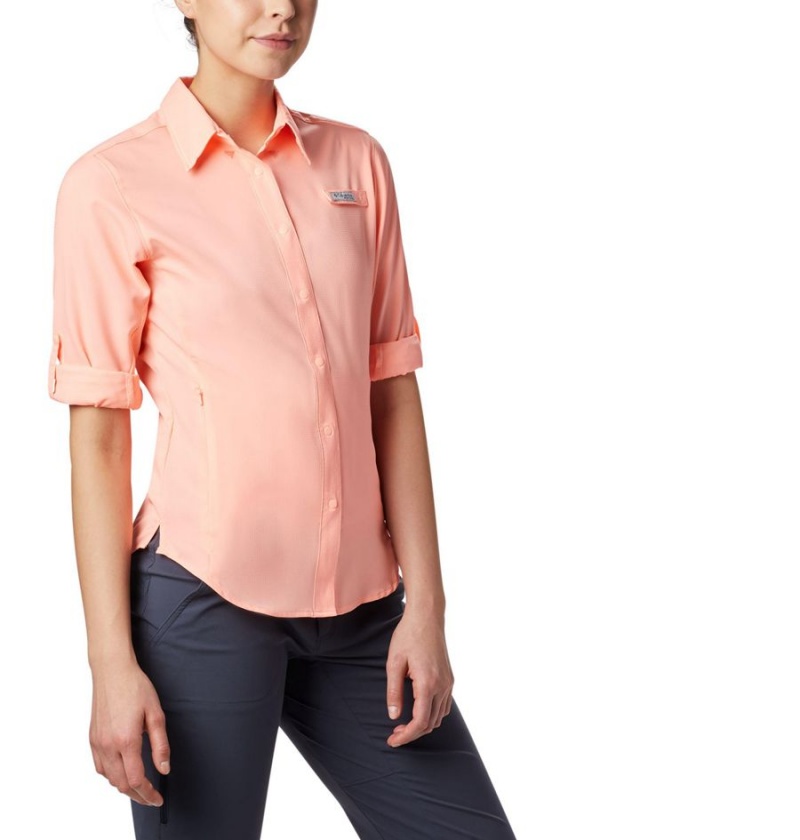 Columbia PFG Tamiami II Long Sleeve Women's Shirt Orange | AJVGKE-036