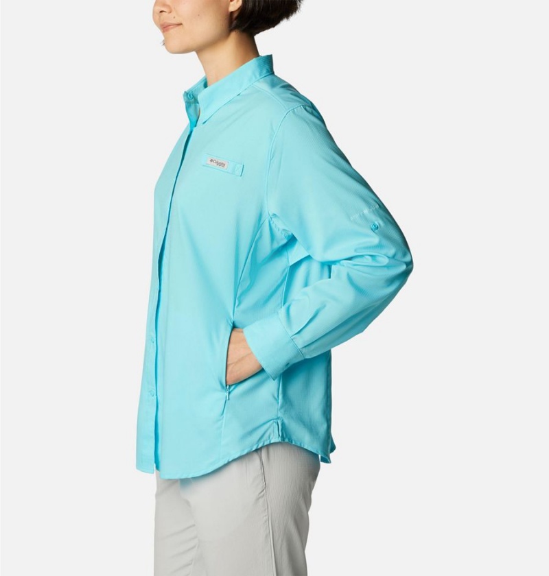 Columbia PFG Tamiami II Long Sleeve Women's Shirt Blue | RZDGCN-628