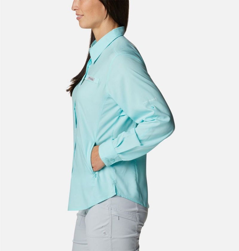 Columbia PFG Tamiami II Long Sleeve Women's Shirt Turquoise | ZDARCP-104